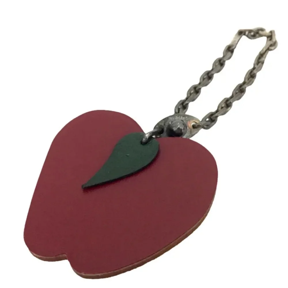 HERMES APPLE MOTIF LEATHER FRUIT BAG CHARM